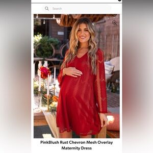 Maternity Red Long Sleeve Dress